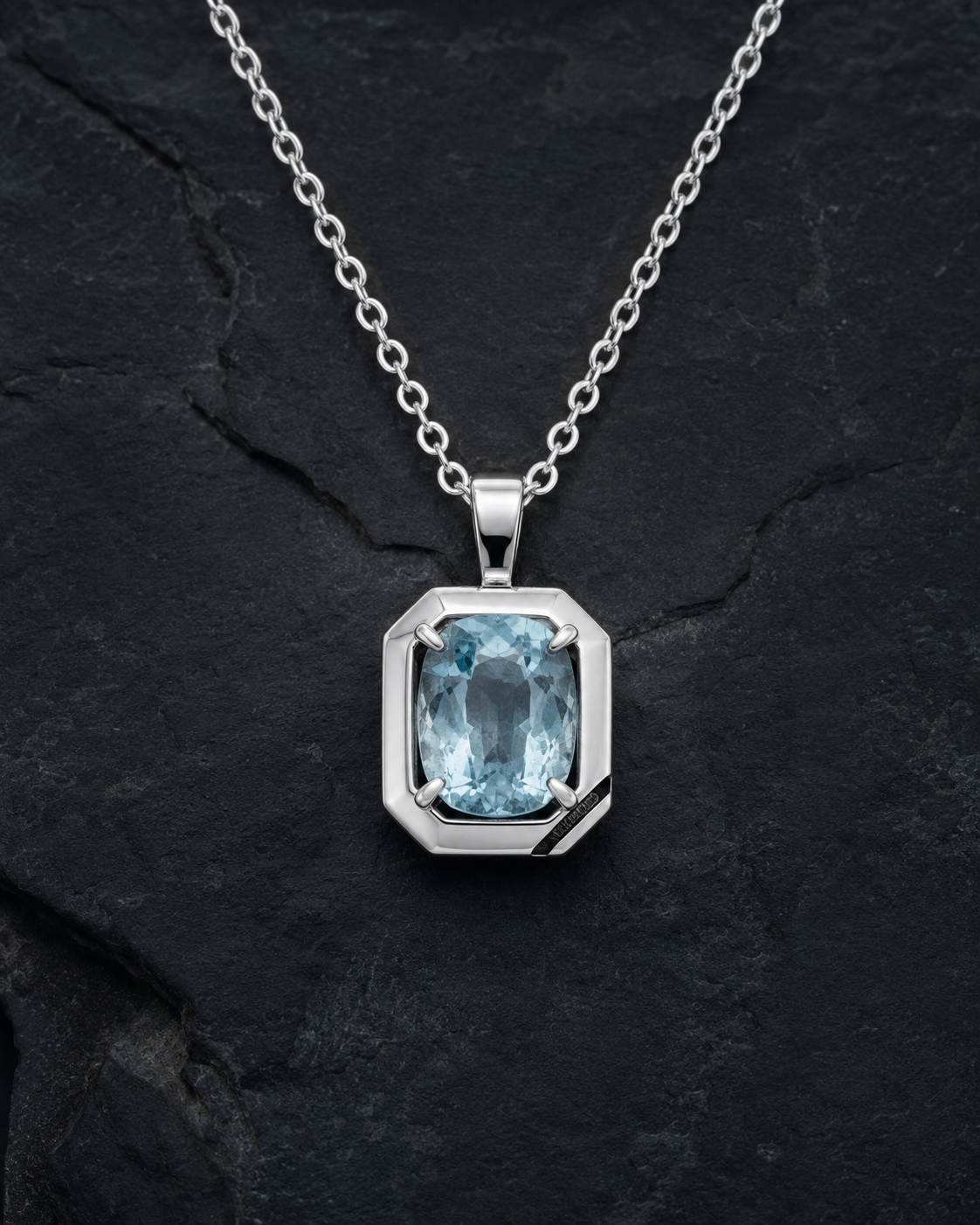 Forgemier ARGENT / 01 Cipher aquamarine pendant