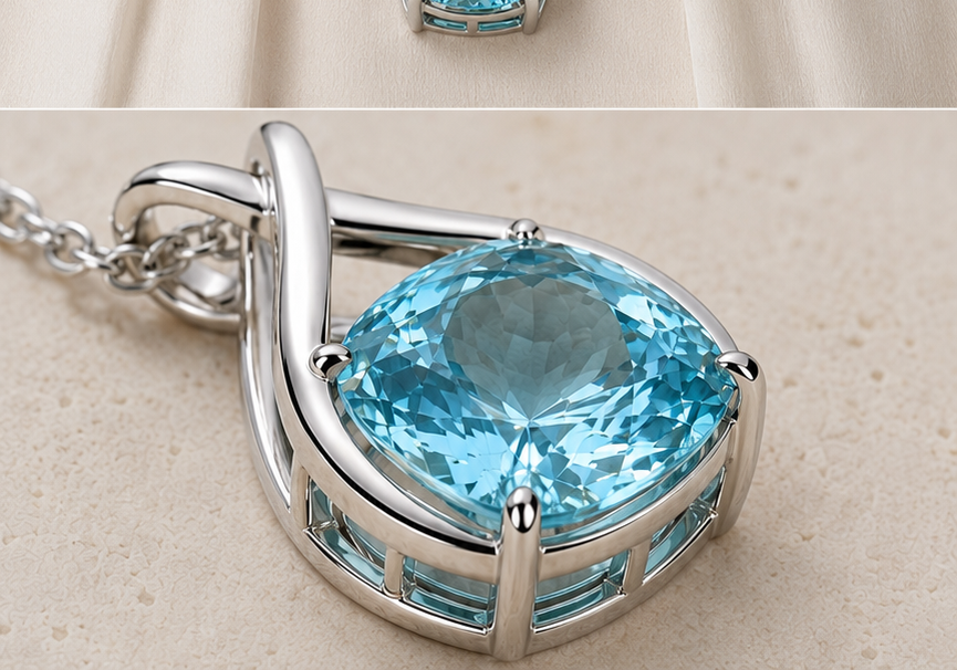 Crownline Aquamarine Grand pendant detail