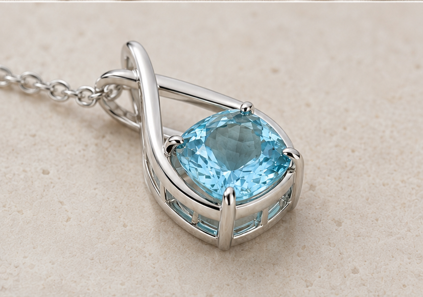Crownline Aquamarine Intimate pendant detail