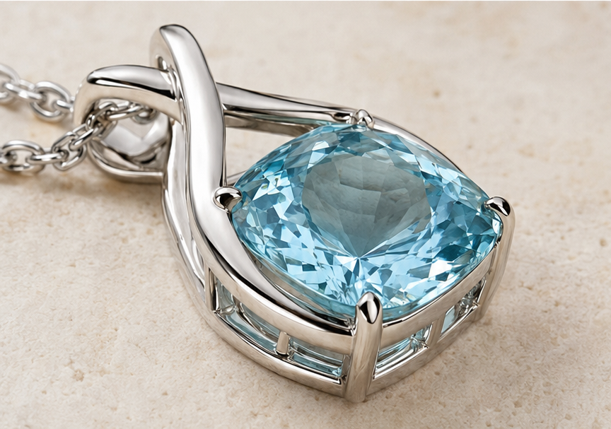Crownline Aquamarine Signature pendant detail