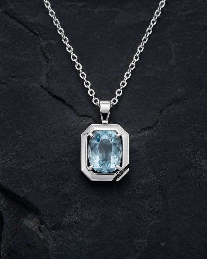 Cipher Pendant 01 aquamarine studio visualization