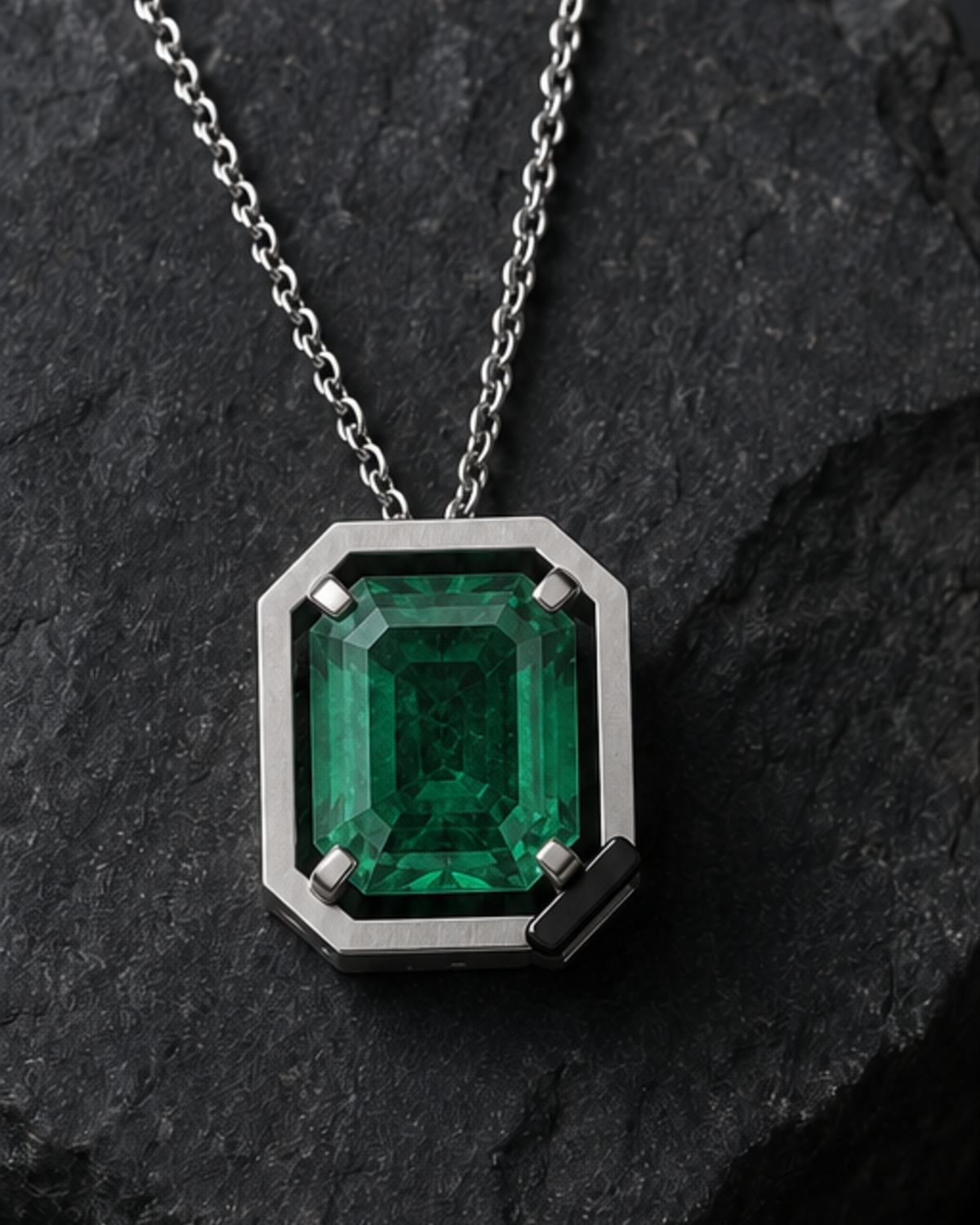 Cipher Pendant 10 atelier product visualization on dark charcoal