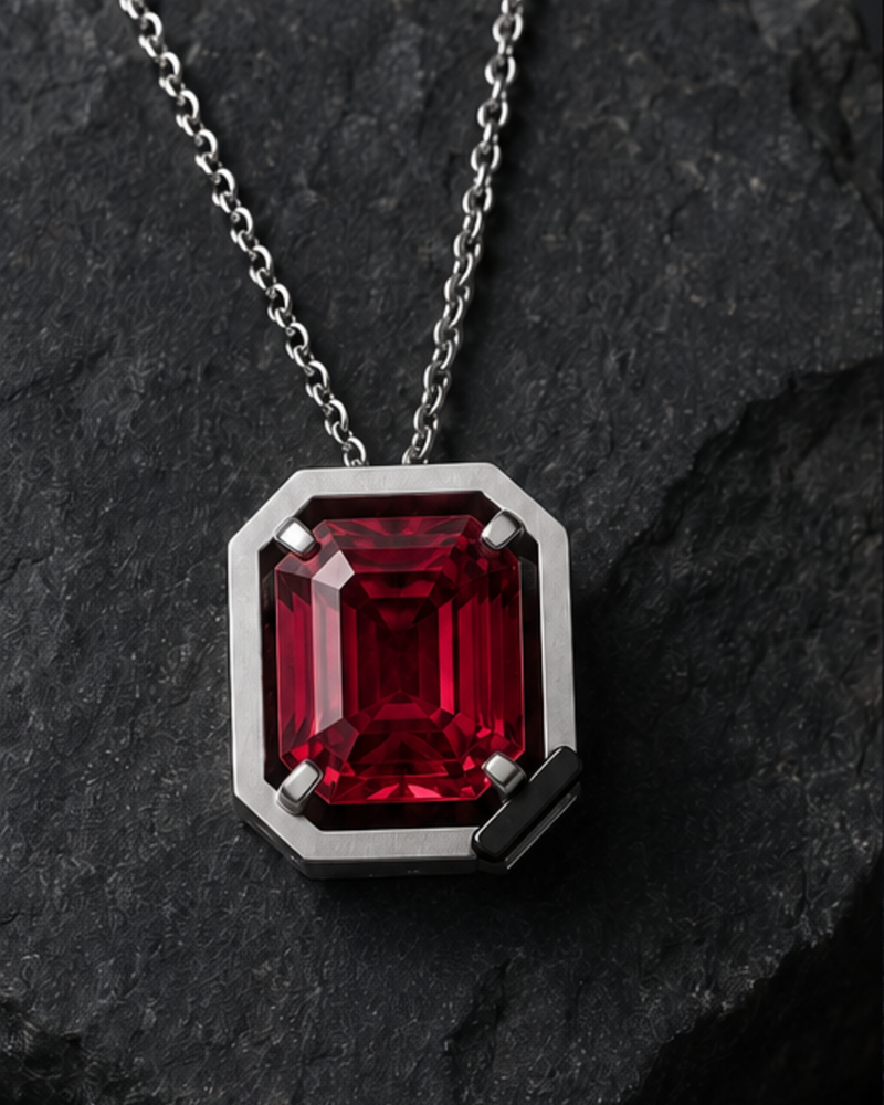 Cipher Pendant 12 atelier product visualization on dark charcoal