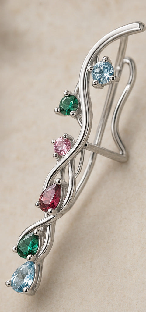 Lilt Constellation Climbers — Mixed Gemstones — silverwork construction detail