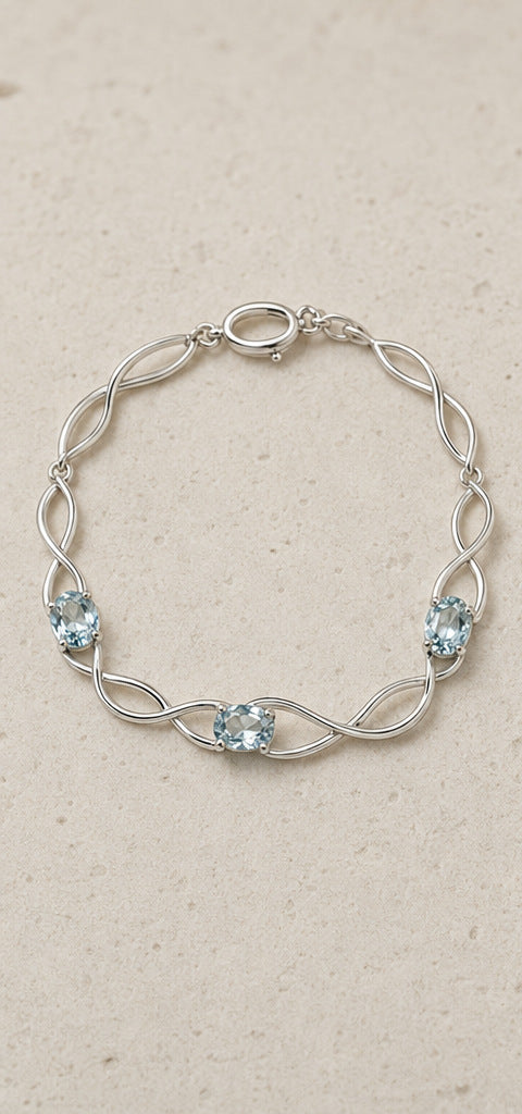 Lilt Current Bracelet — Aquamarine — product portrait