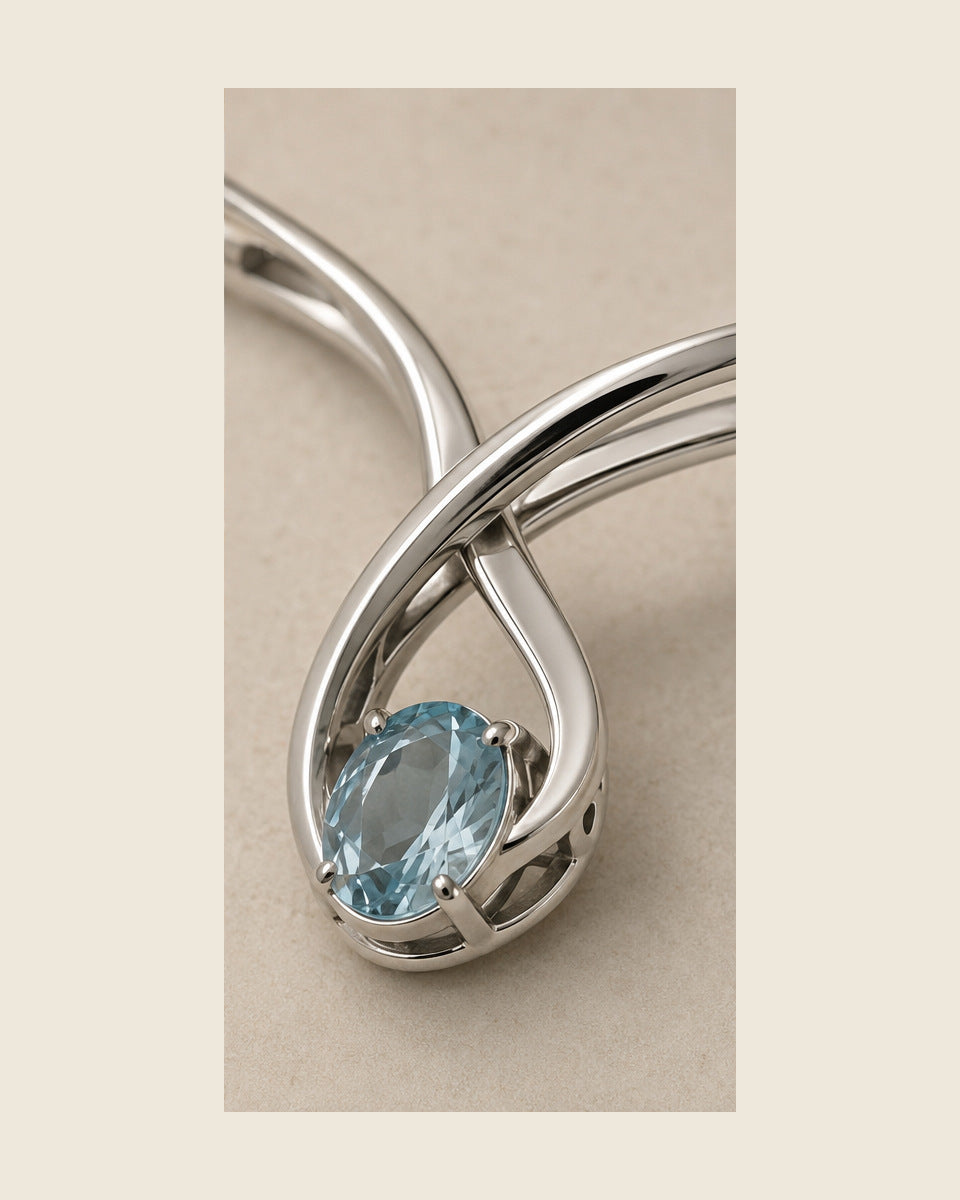 Lilt Forma Collar — Aquamarine — construction detail