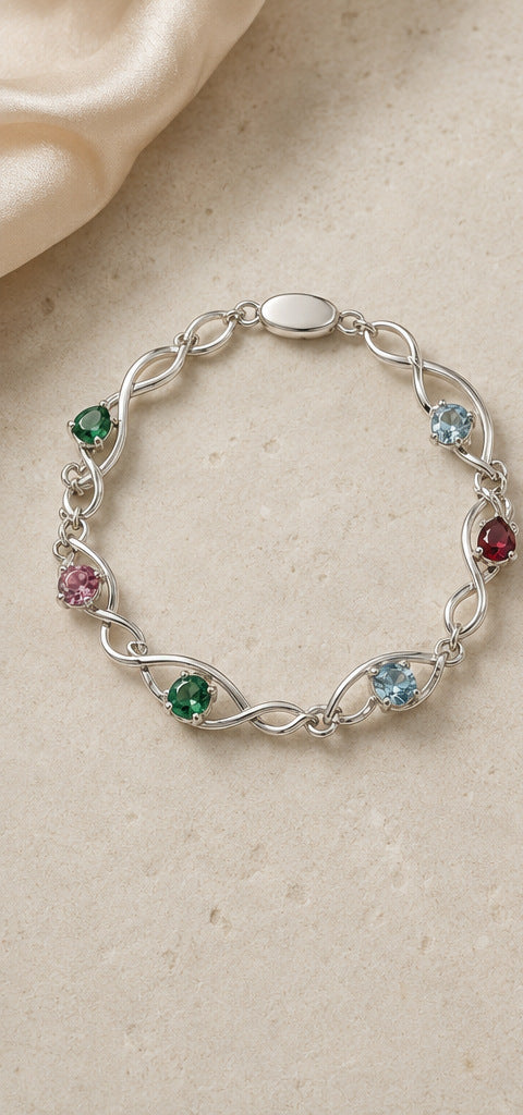 Lilt Trellis Bracelet — Mixed Gemstones — product portrait